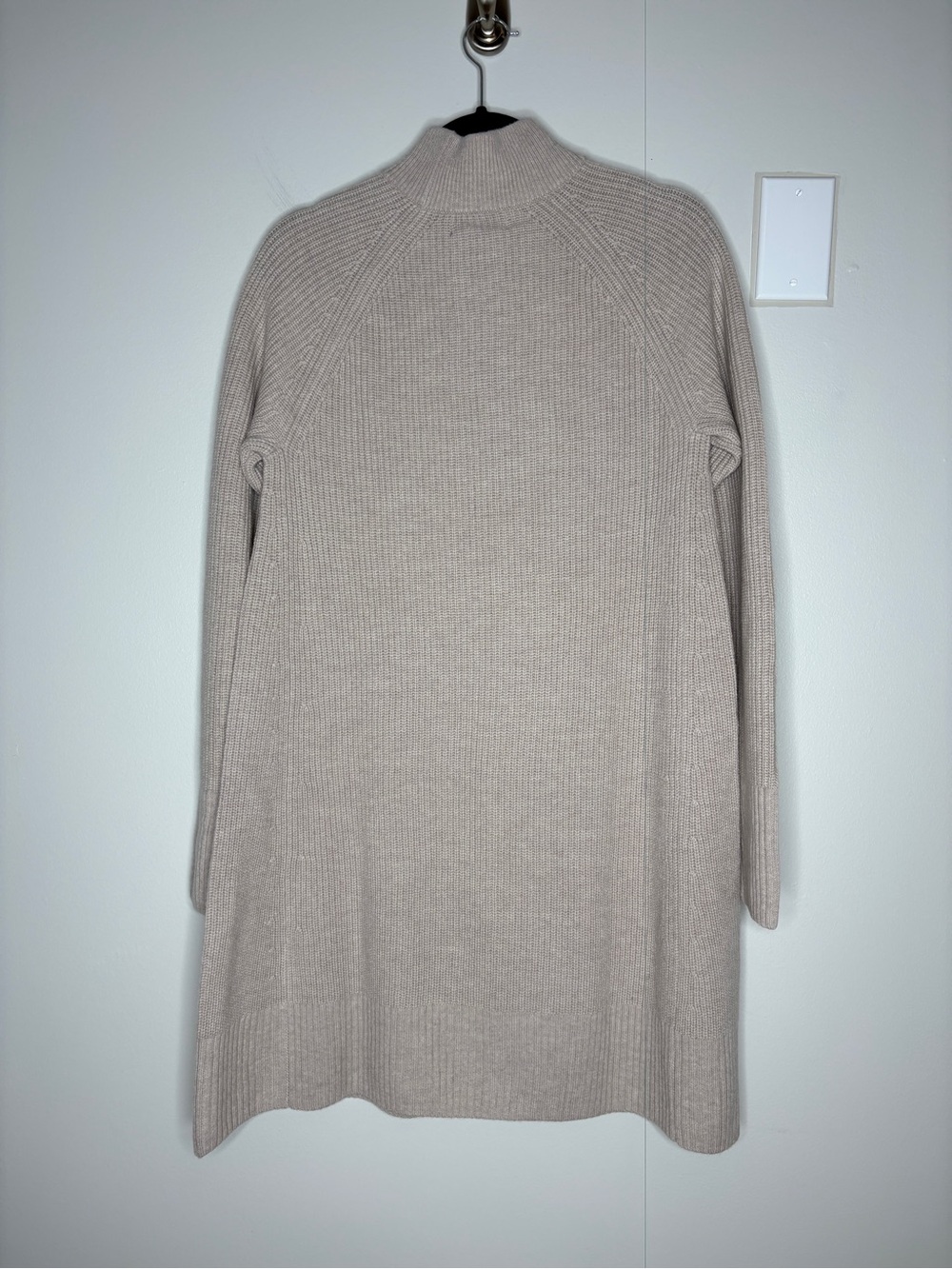 Hatch Irina Shaker Maternity Ribbed Knit Mock Neck Sweater Dress Beige Size 2/M - Picture 9 of 9